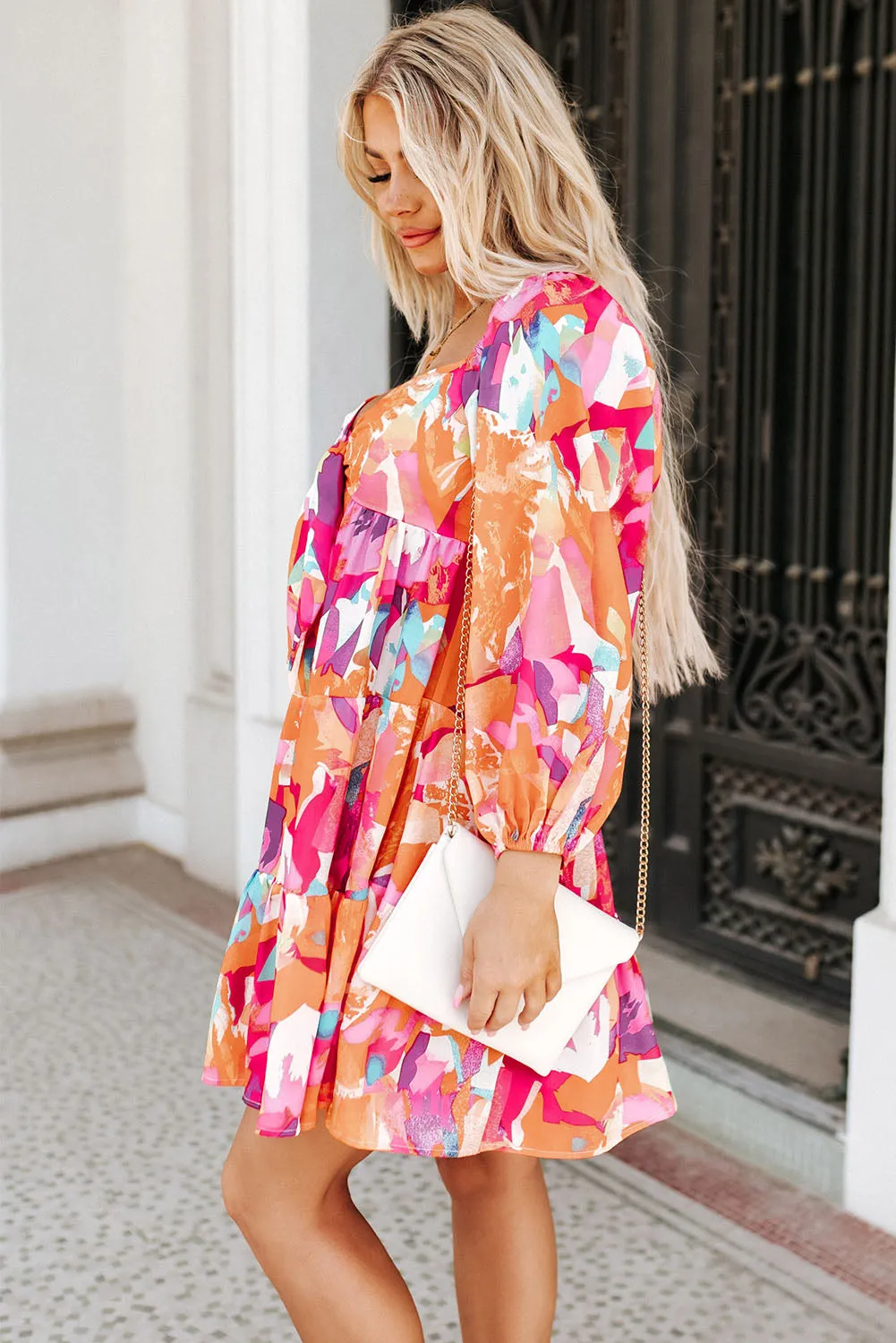 🌸 Sweetheart Neck Balloon Sleeve Tiered Mini Dress 🌸