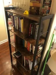 61" Bookshelf 4-Tier Industrial Bookcases/Display Shelf/Floor Standing Storage Rack/Cabinet