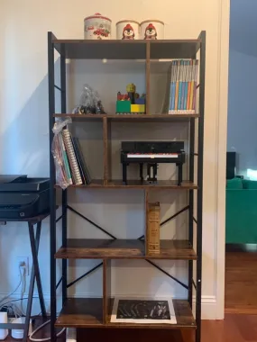 61" Bookshelf 4-Tier Industrial Bookcases/Display Shelf/Floor Standing Storage Rack/Cabinet