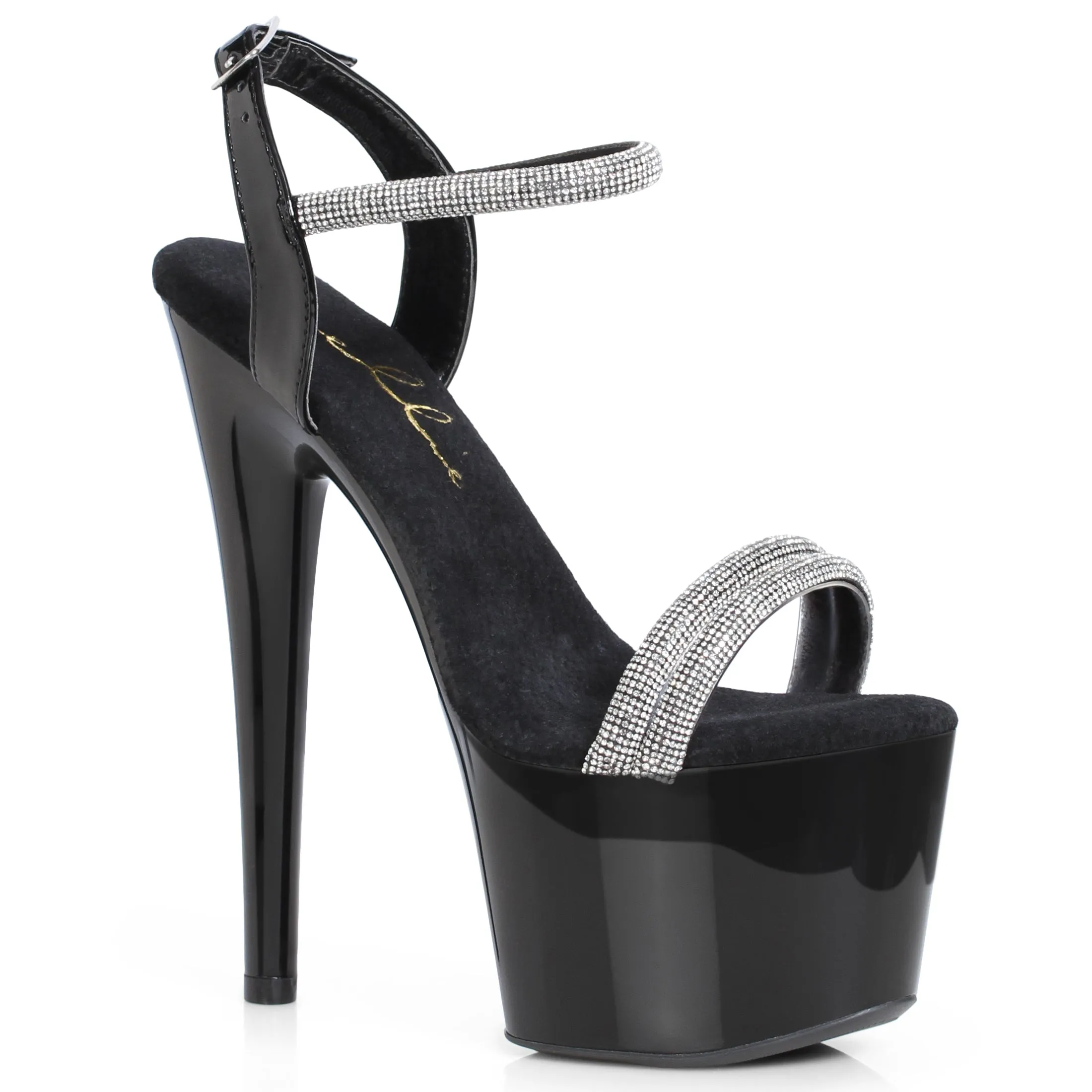 709-AURELLI 7" Stiletto With Rhinestone Straps