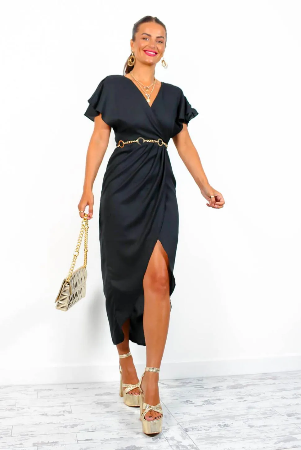 Adore Me - Black Midi Dress
