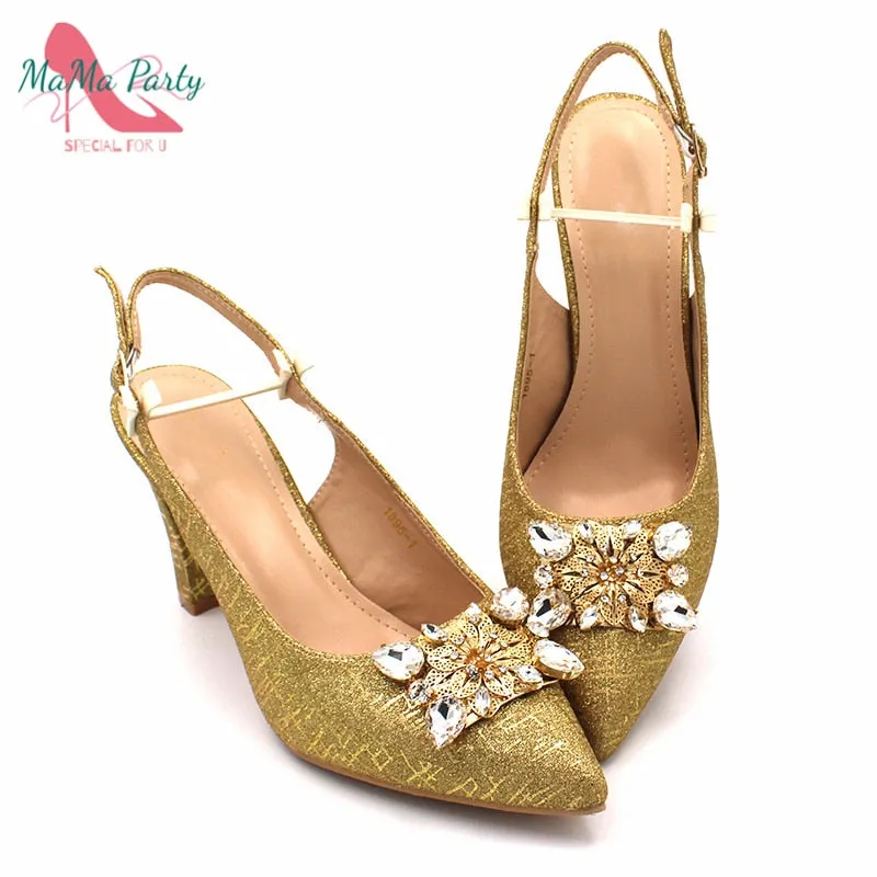 African Matching Shoes and Bag Set for Royal Wedding Party