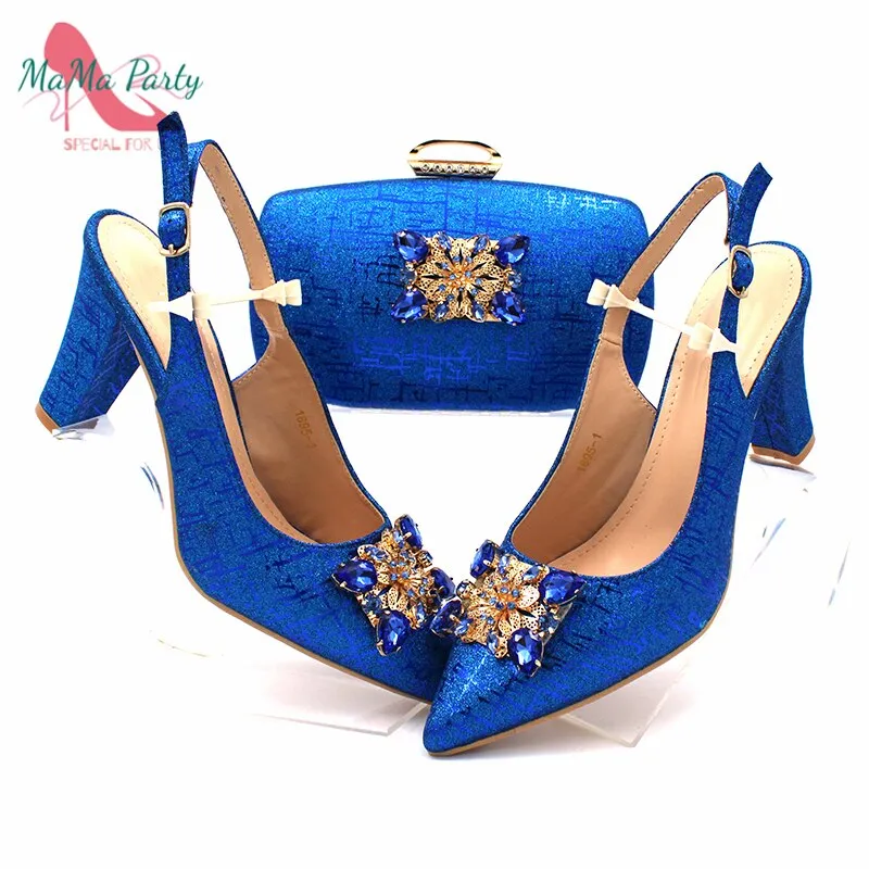 African Matching Shoes and Bag Set for Royal Wedding Party