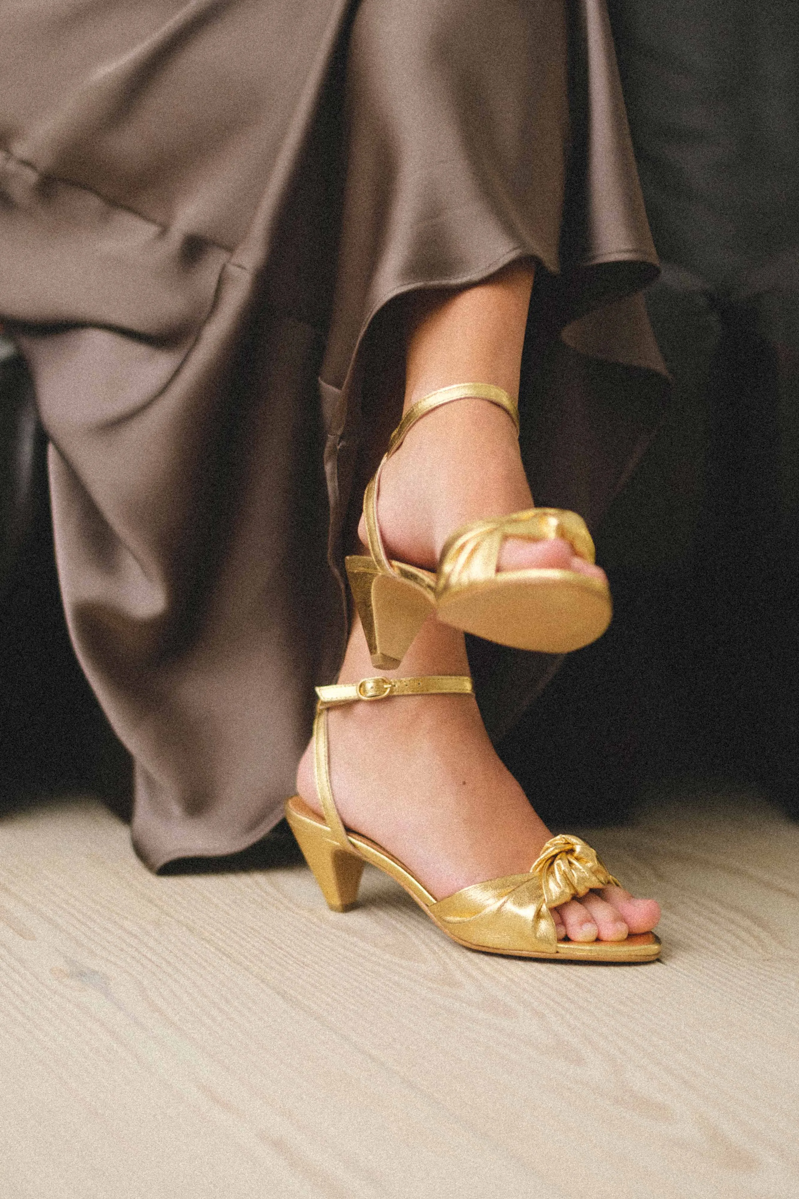 Aliza 50 stiletto Metallic Goat Gold