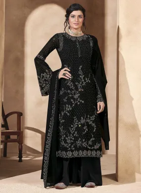 All Black Swarovski Embroidered Palazzo Suit