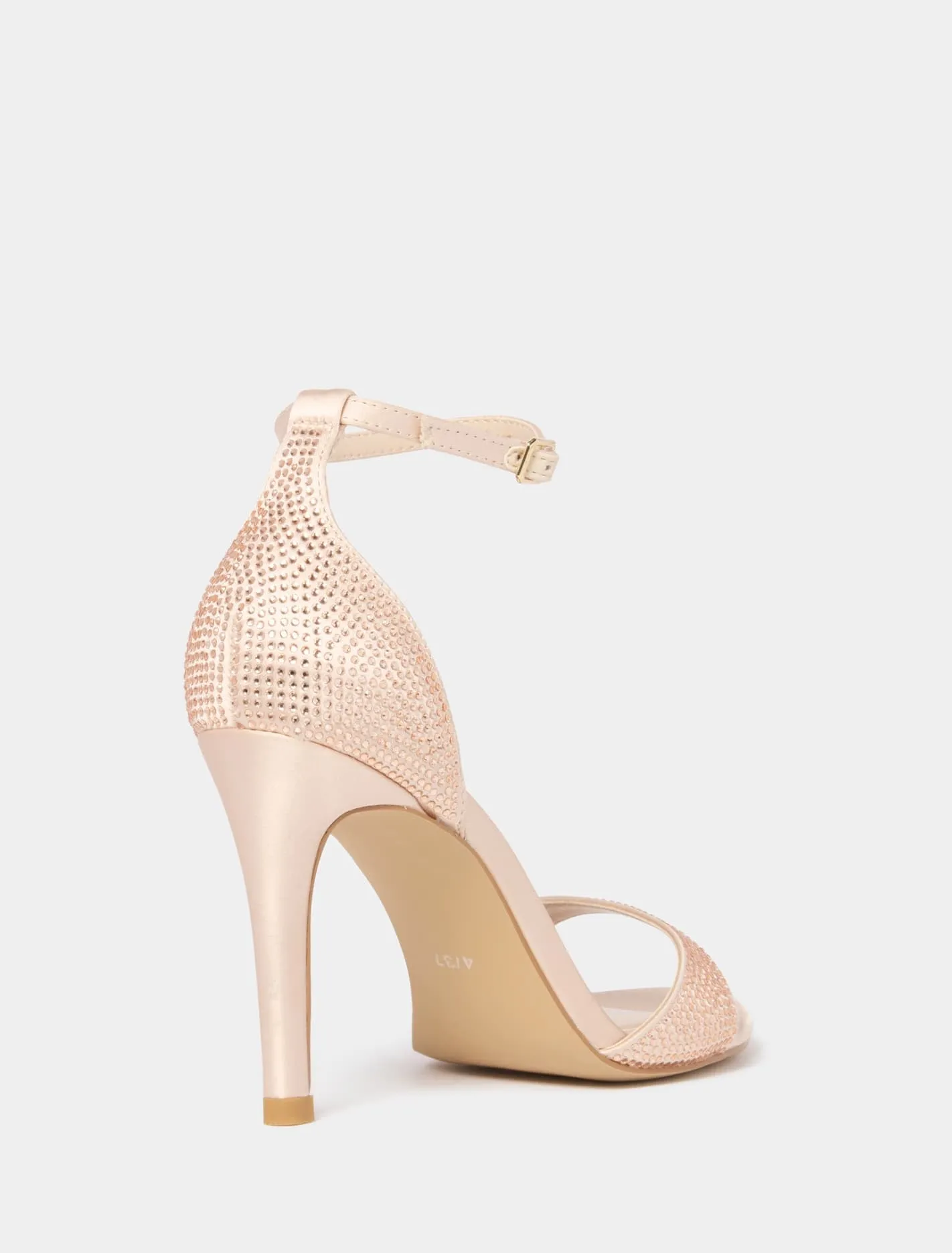 Amber Embellished Ankle Strap Heel Sandal