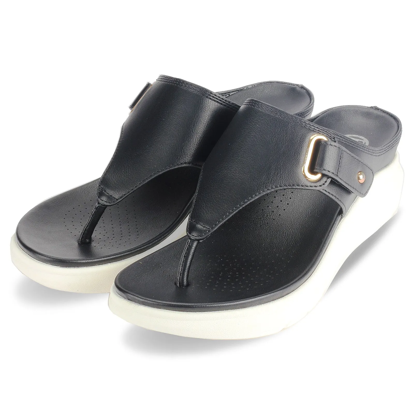 Amber women's comfy platform heel toepost sandal