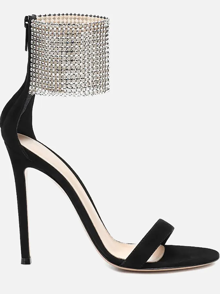 Amozae-Rhinestone Stiletto-Heel Sandals