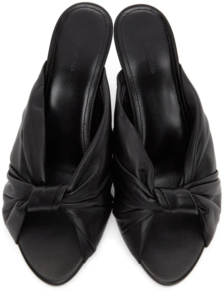 Balenciaga Black Drapy 80mm Mules