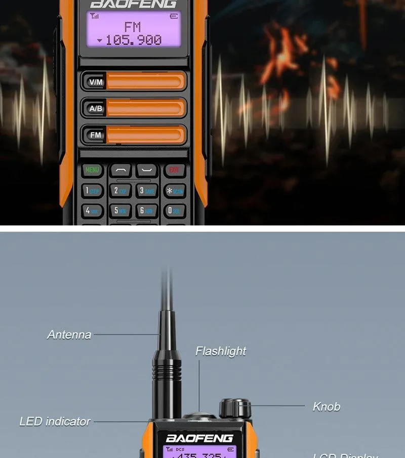 BAOFENG UV-16R TRI-BAND RADIO (USB-C RECHARGE)