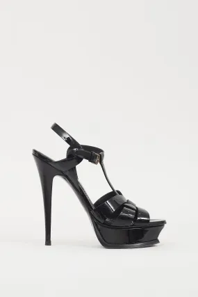 Black Patent Leather Tribute Platform Sandal