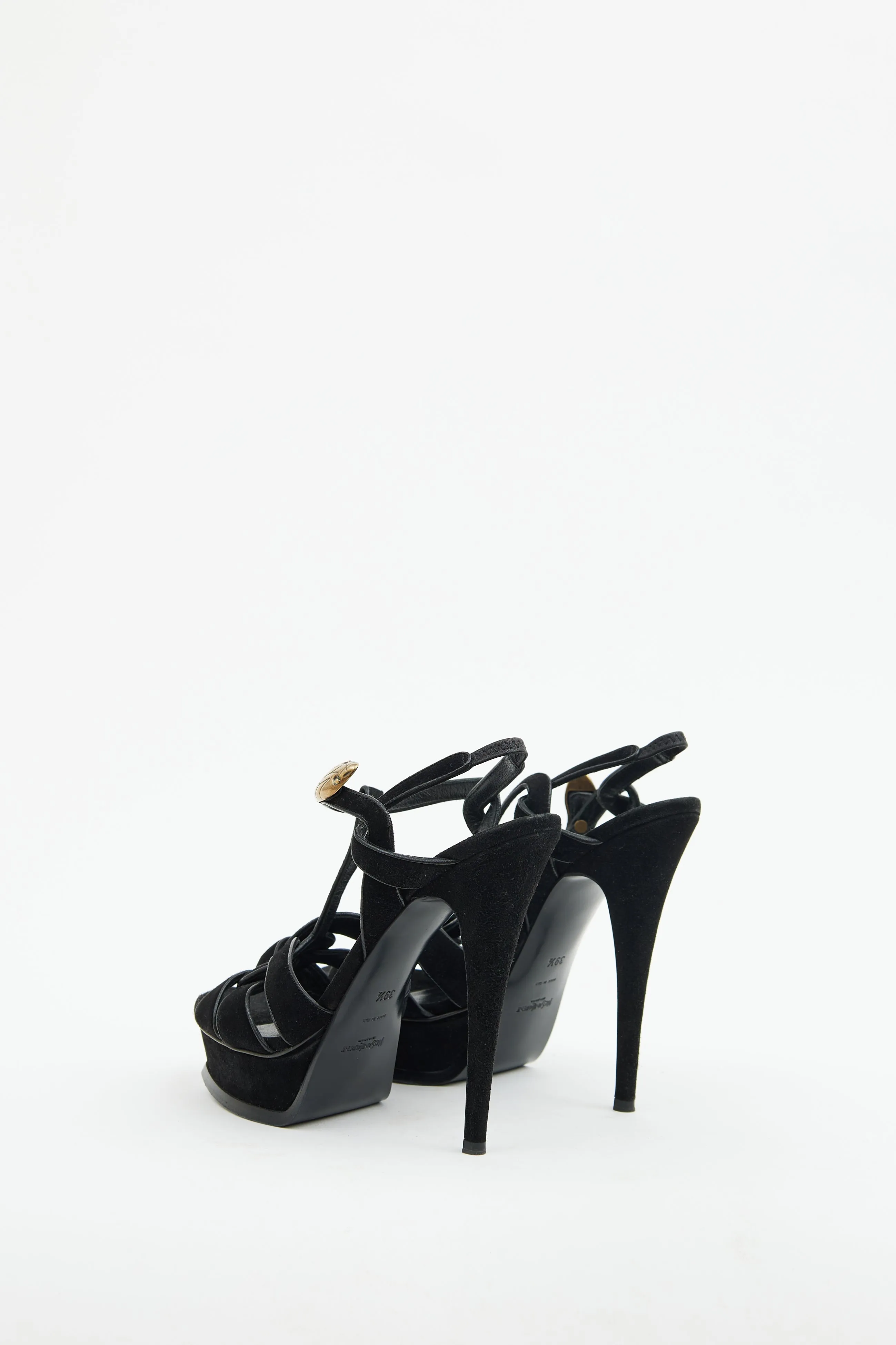 Black Suede Tribute Platform Sandal