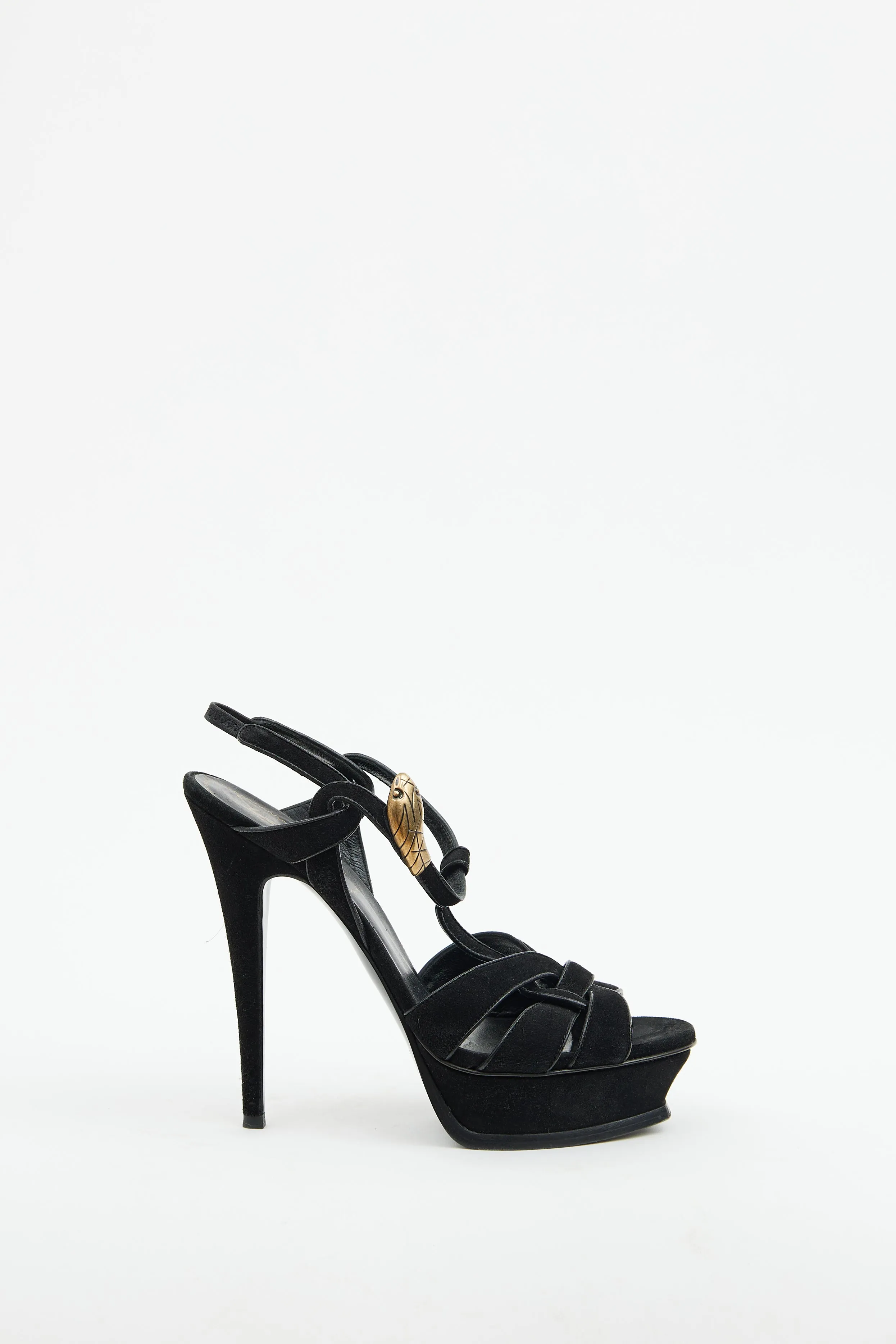 Black Suede Tribute Platform Sandal