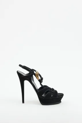 Black Suede Tribute Platform Sandal