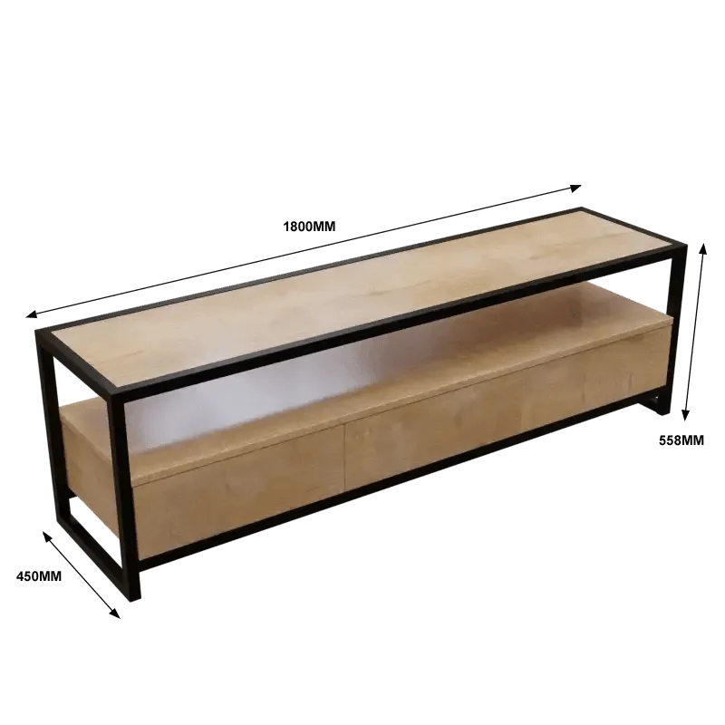 Casper TV Unit With Storage Space & Drawers in Large Size in Wooden Texture
