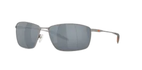 Costa Del Mar Turret Matte Silver & Translucent Grey Frame/Gray Silver Mirror Sunglasses