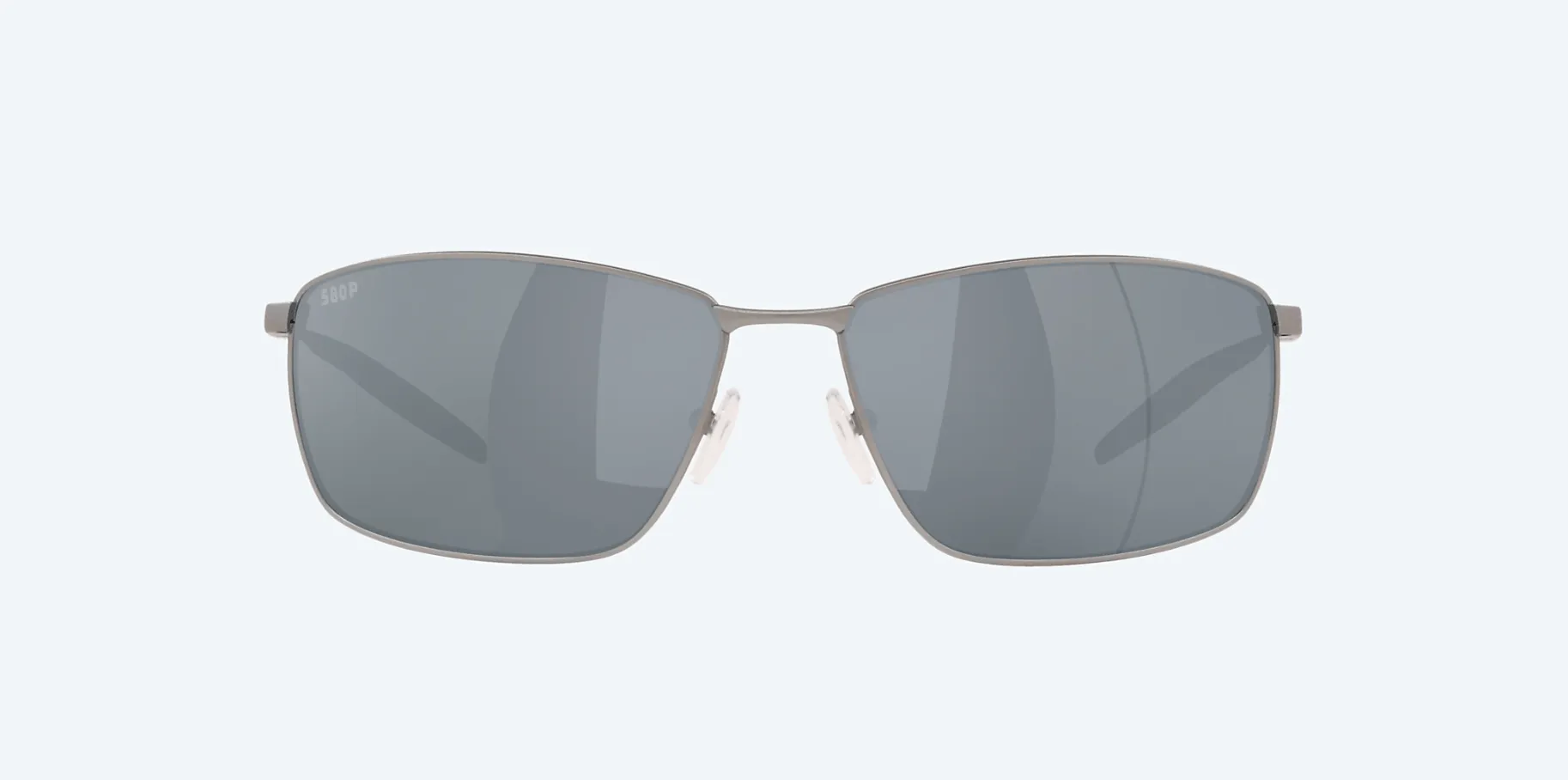 Costa Del Mar Turret Matte Silver & Translucent Grey Frame/Gray Silver Mirror Sunglasses
