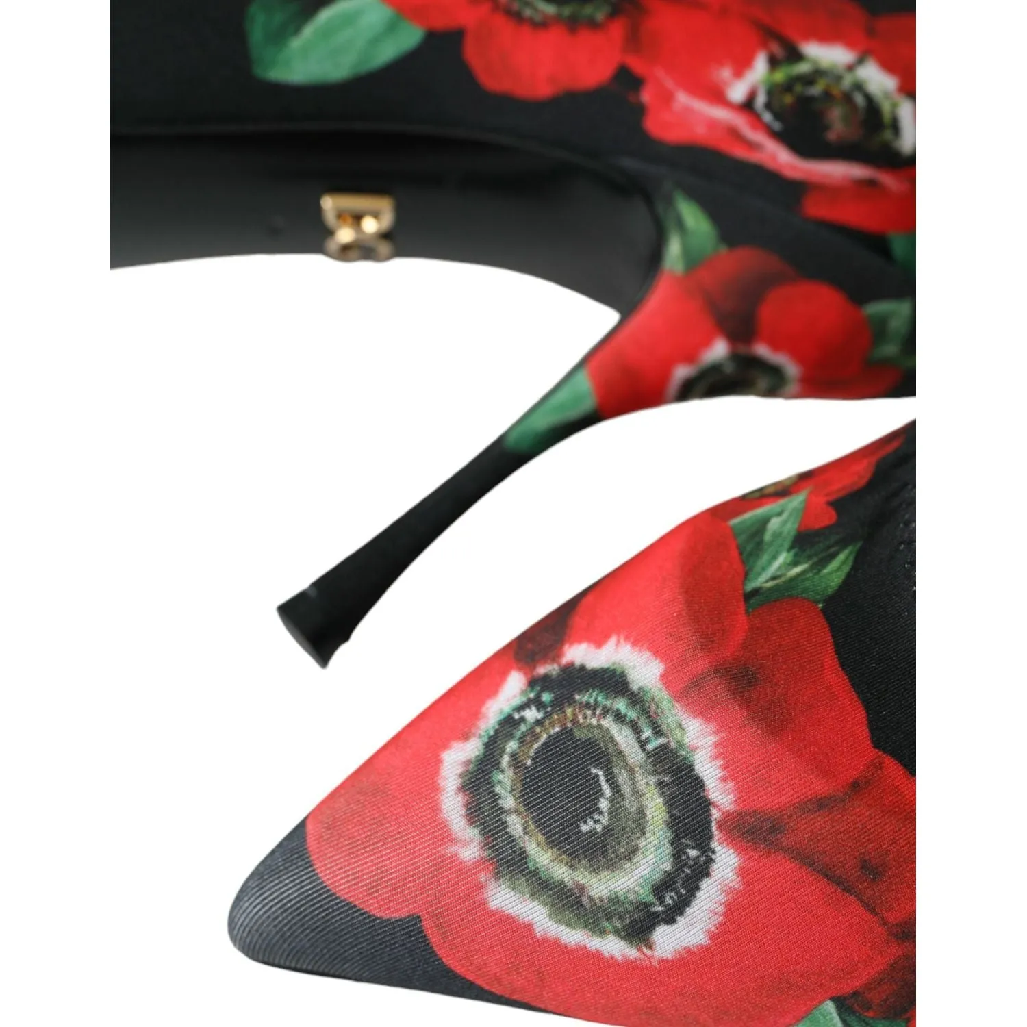 Dolce & Gabbana Black Floral Crystal Mary Jane Pumps Shoes