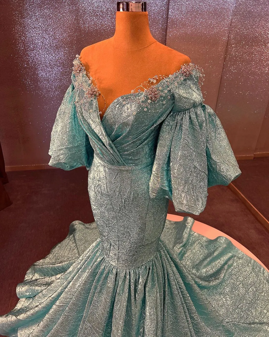 Enticing Off-Shoulder Evening Dress