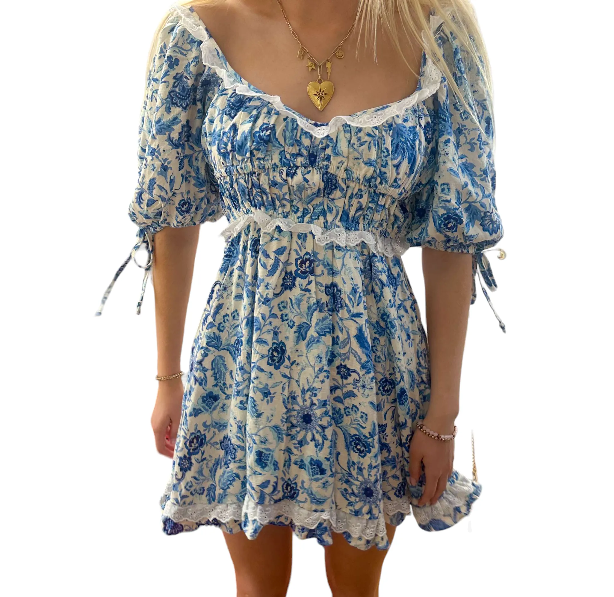 Floral Delight Puff Sleeve Mini Dress