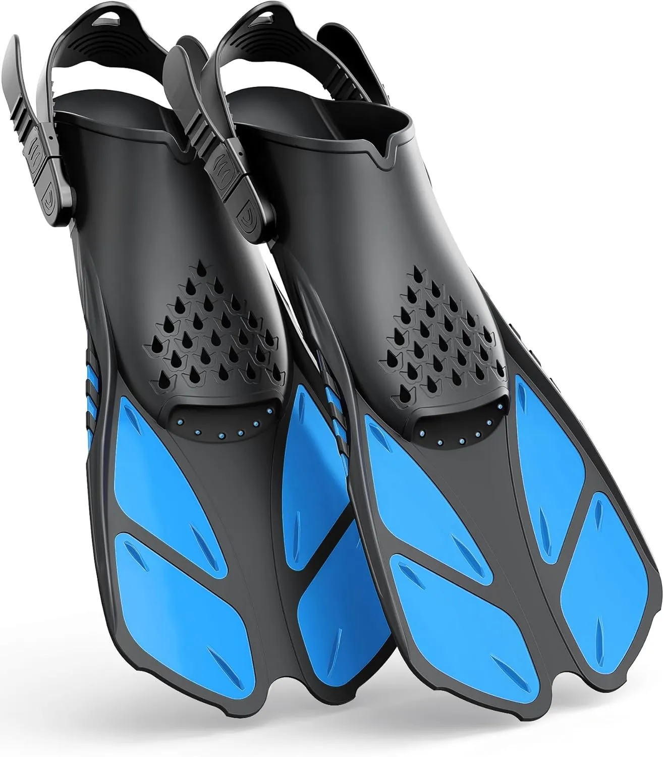 Greatever Kids Snorkel Fins Adjustable Buckles Open Heel Swim Flippers