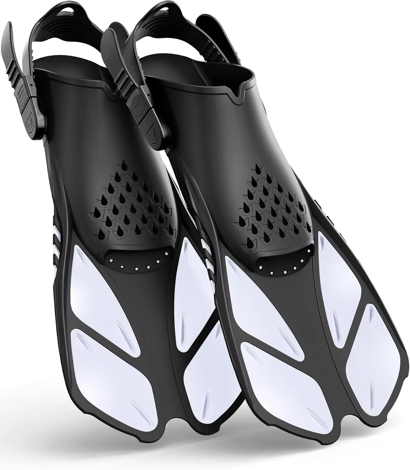 Greatever Kids Snorkel Fins Adjustable Buckles Open Heel Swim Flippers