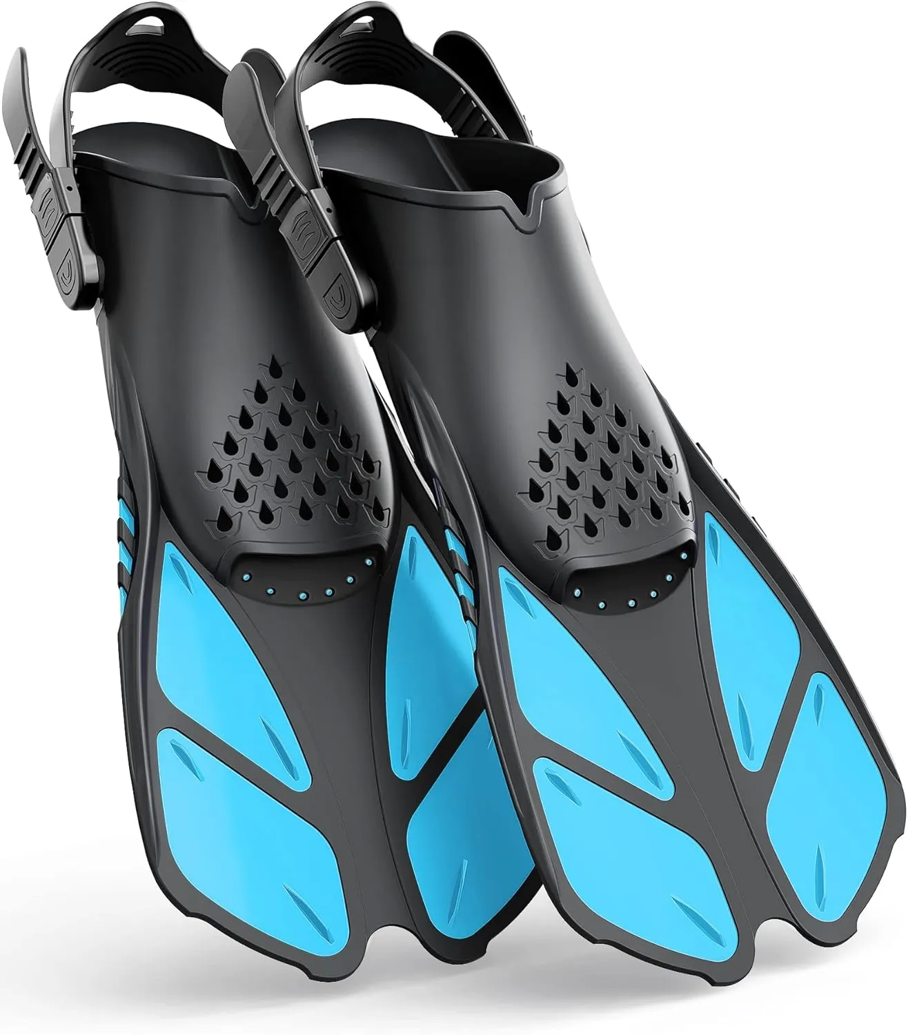 Greatever Kids Snorkel Fins Adjustable Buckles Open Heel Swim Flippers