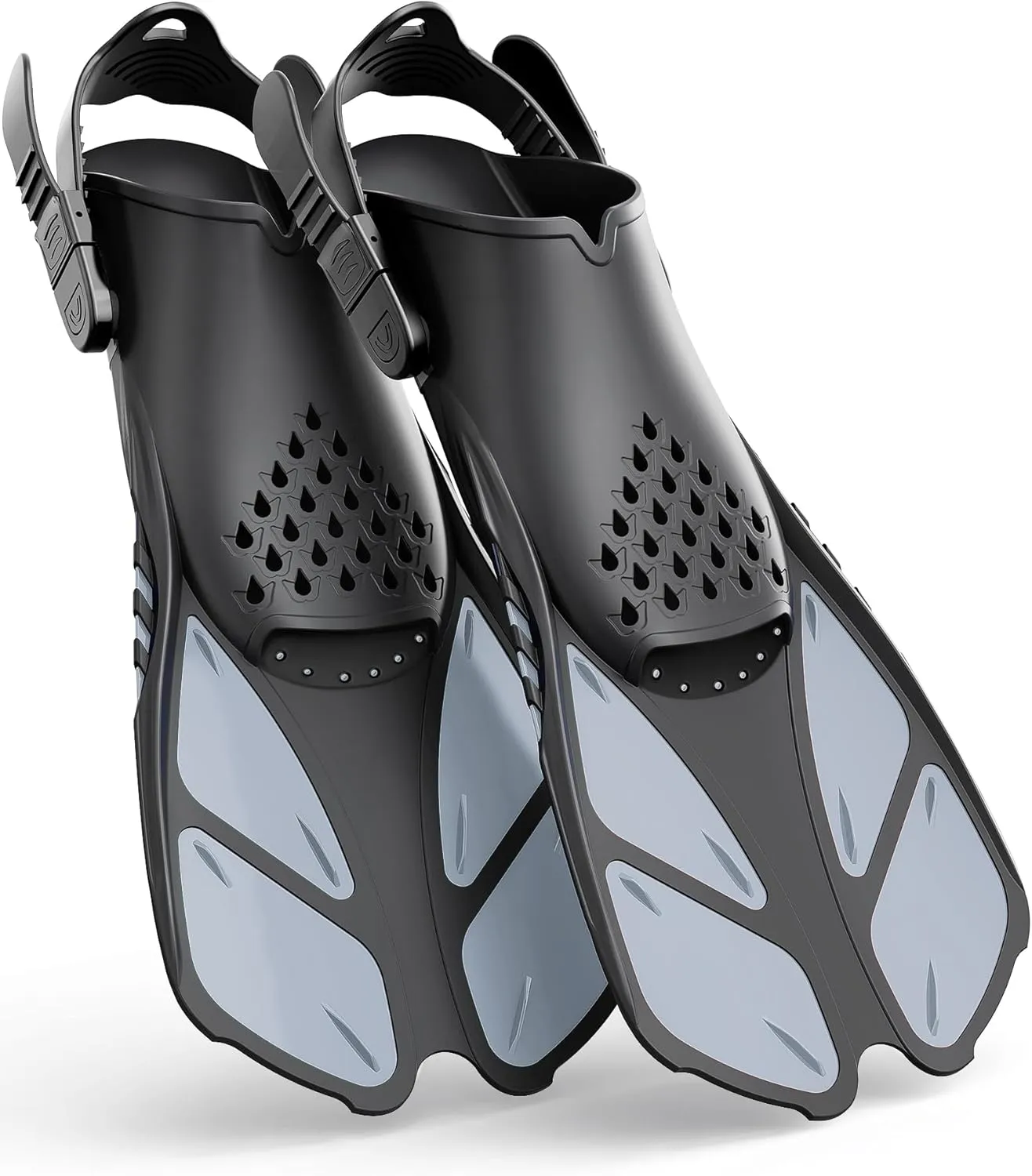 Greatever Kids Snorkel Fins Adjustable Buckles Open Heel Swim Flippers