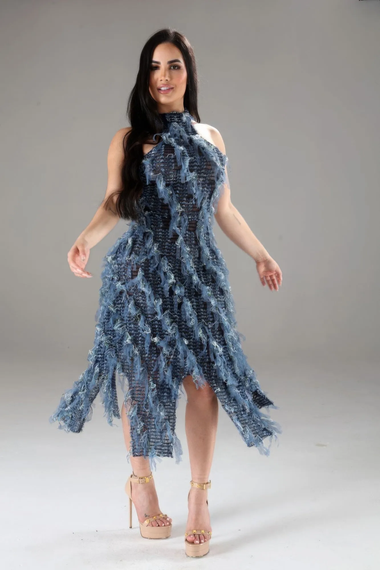 Halter Ruffled Dress for Women