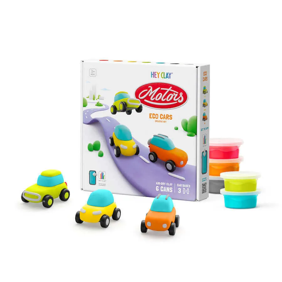 Hey Clay - Eco Cars Air-Dry Modeling Clay Kit