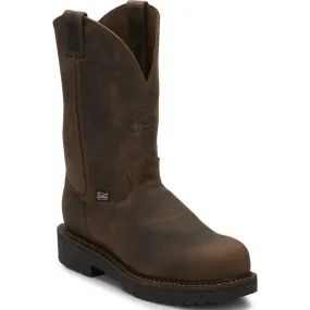 Justin Men's Balusters Bay Gaucho Brown Steel Toe Work Boots 4445