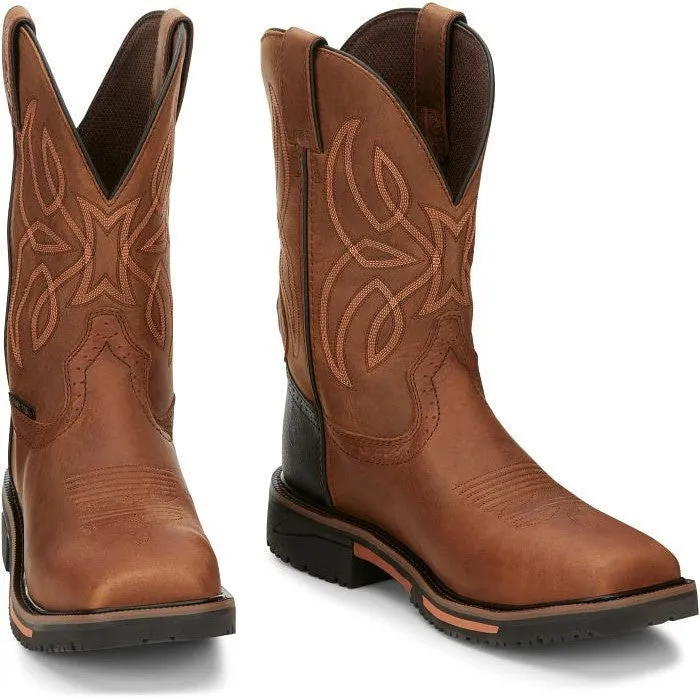 Justin Men's Dallen 11" Nano Comp Toe Western Work Boot -Brown- SE4215