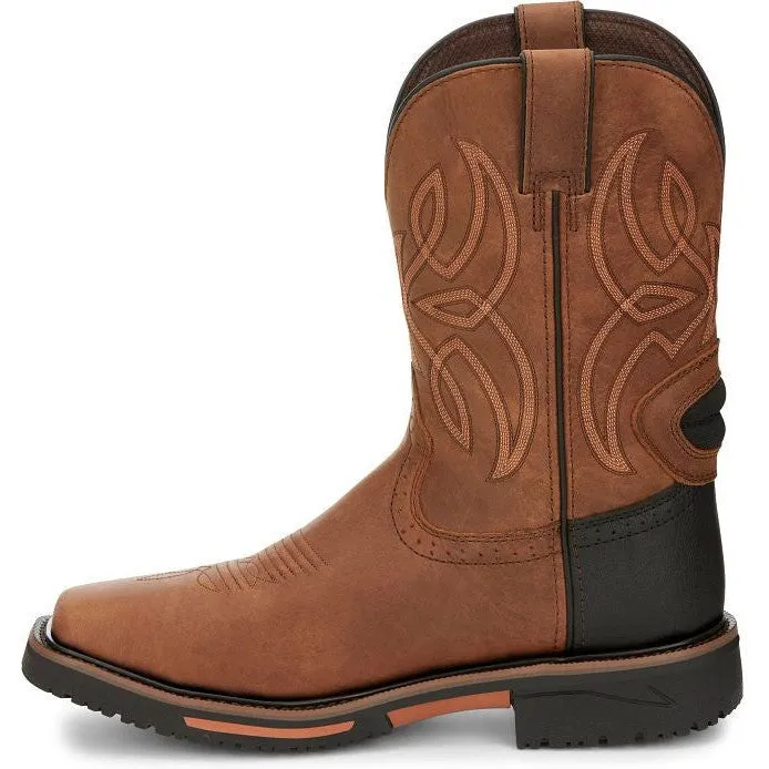 Justin Men's Dallen 11" Nano Comp Toe Western Work Boot -Brown- SE4215