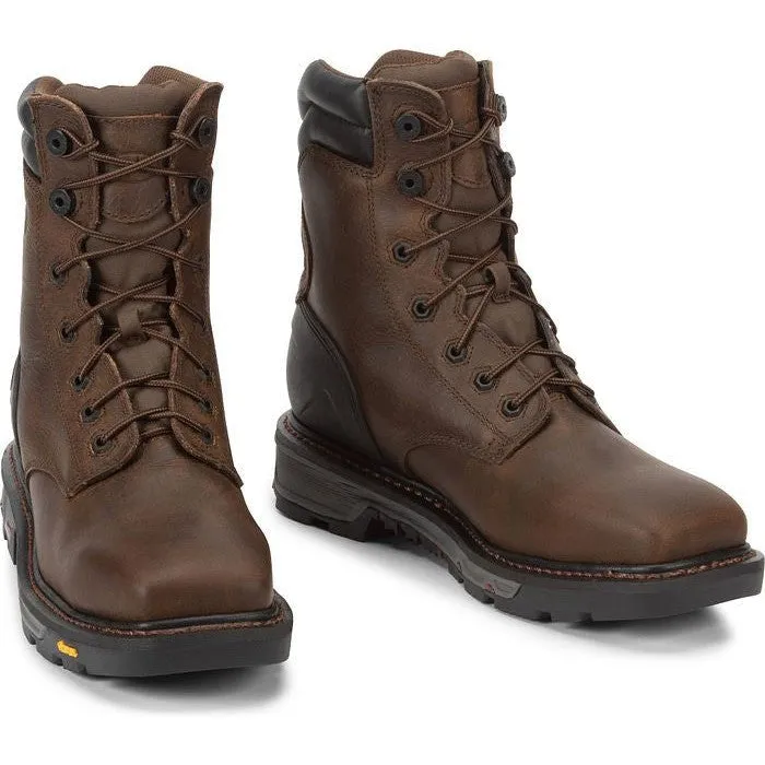 Justin Men's Pipefitter 8" Steel Toe Western Work Boot - Brown - WK200