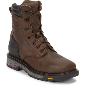 Justin Men's Pipefitter 8" Steel Toe Western Work Boot - Brown - WK200
