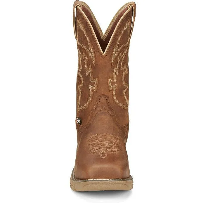 Justin Men's Rush 11" Steel Toe WP Western Work Boot -Tan- SE4340