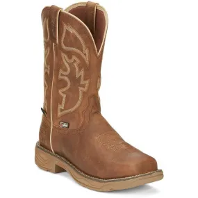 Justin Men's Rush 11" Steel Toe WP Western Work Boot -Tan- SE4340