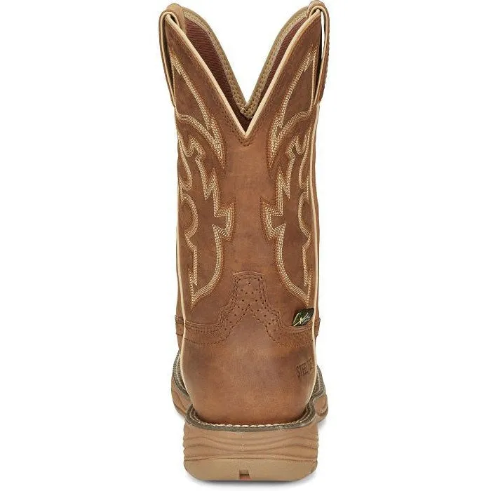 Justin Men's Rush 11" Steel Toe WP Western Work Boot -Tan- SE4340