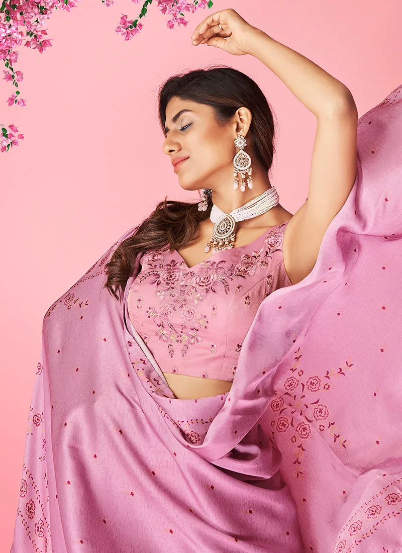 Lavender Multi Embroidered Wedding Lehenga Choli