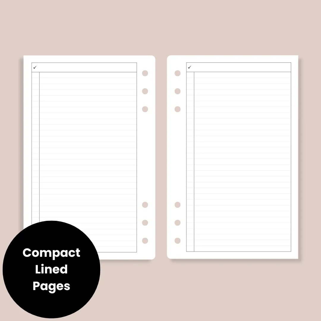 Lined Planner Inserts