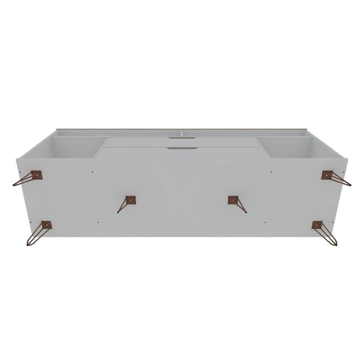 Manhattan Comfort Rockefeller 63 inch TV Stand with Metal Legs