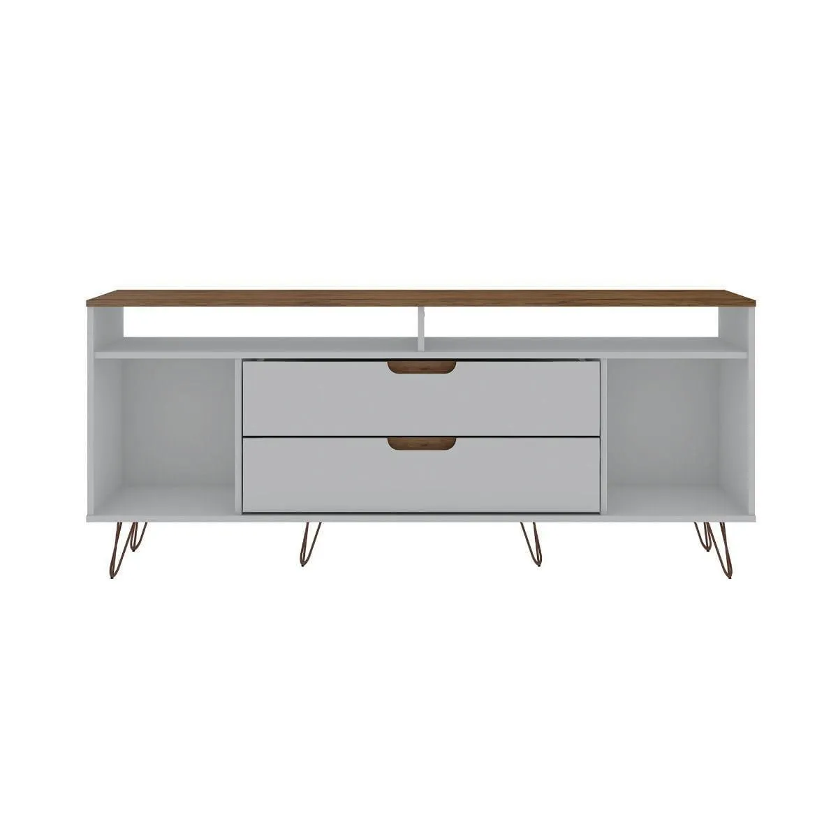 Manhattan Comfort Rockefeller 63 inch TV Stand with Metal Legs