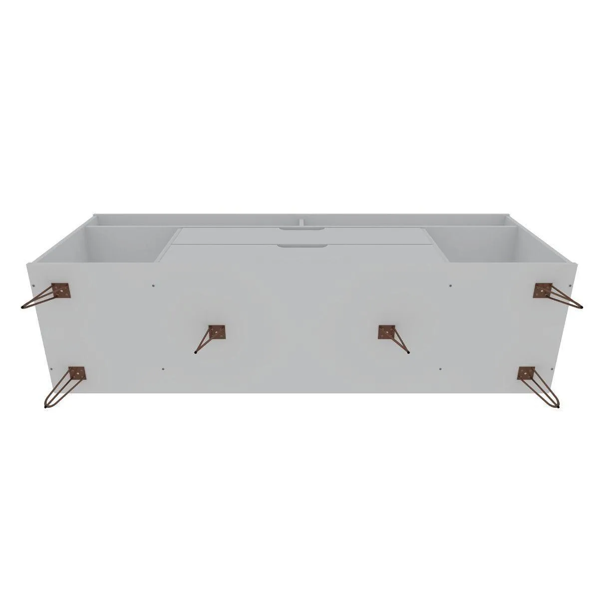 Manhattan Comfort Rockefeller 63 inch TV Stand with Metal Legs