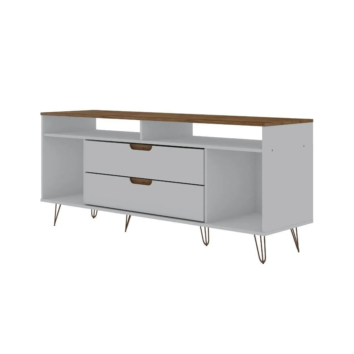 Manhattan Comfort Rockefeller 63 inch TV Stand with Metal Legs
