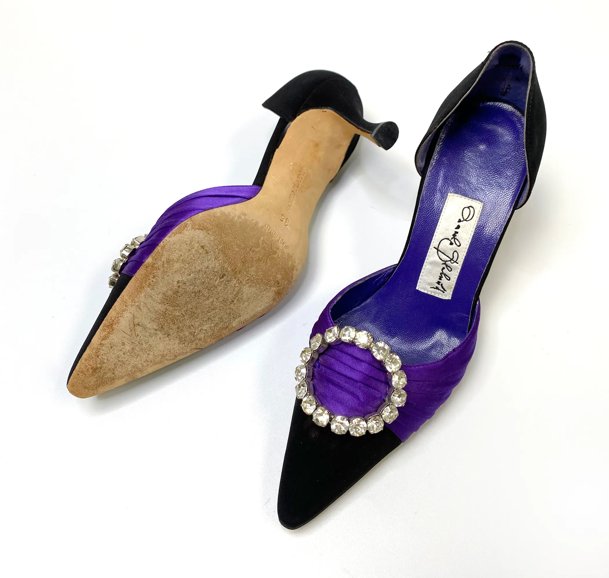 Manolo Blahnik Vintage Crystal Purple Heels