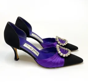 Manolo Blahnik Vintage Crystal Purple Heels