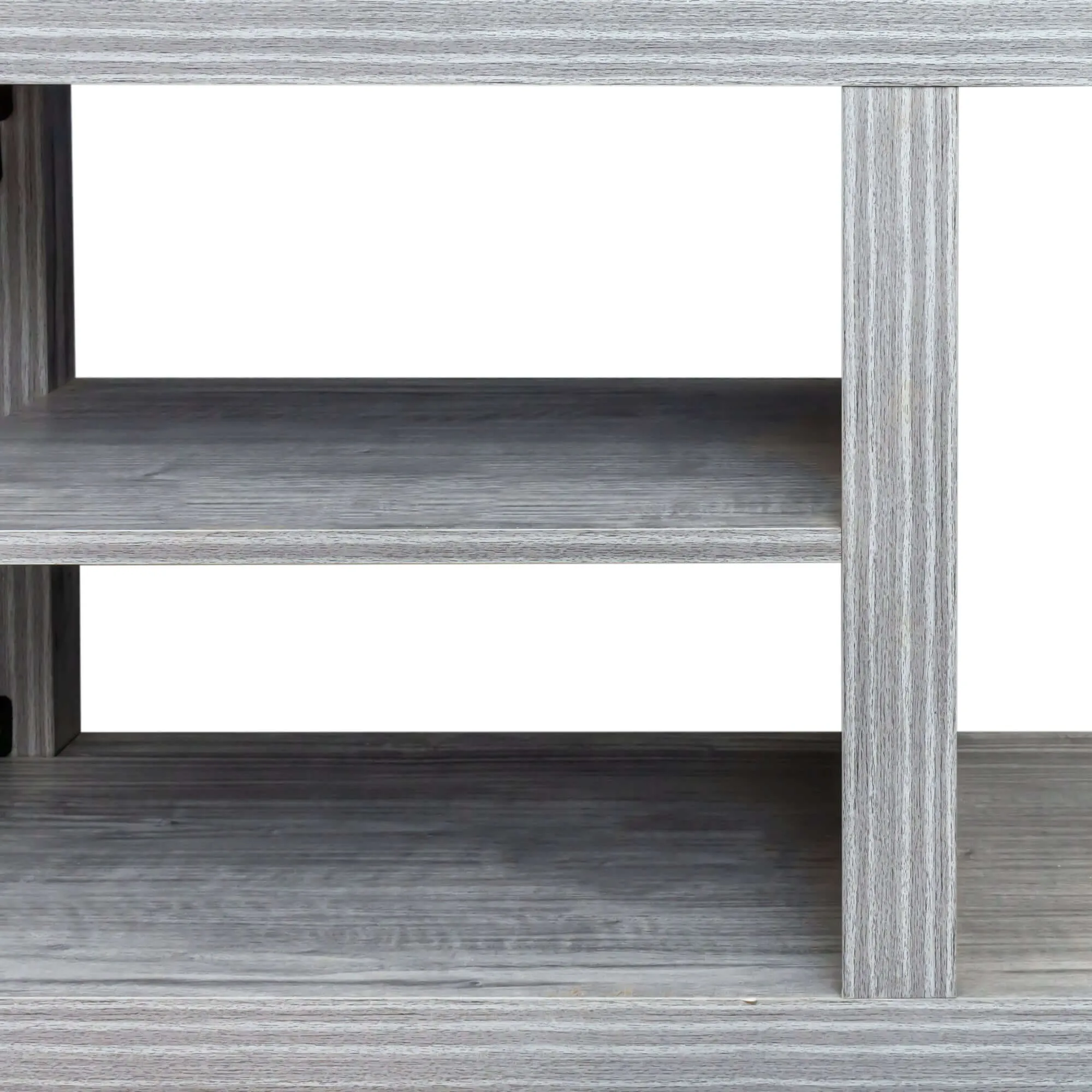 Media Console in Plaid Grey Oak – Sturdy & Stylish 61''