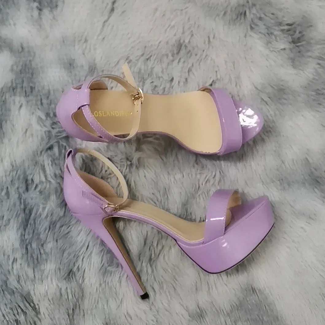 Merendy Lily 7cm Pointed Toe Patent Leather Heel Pumps