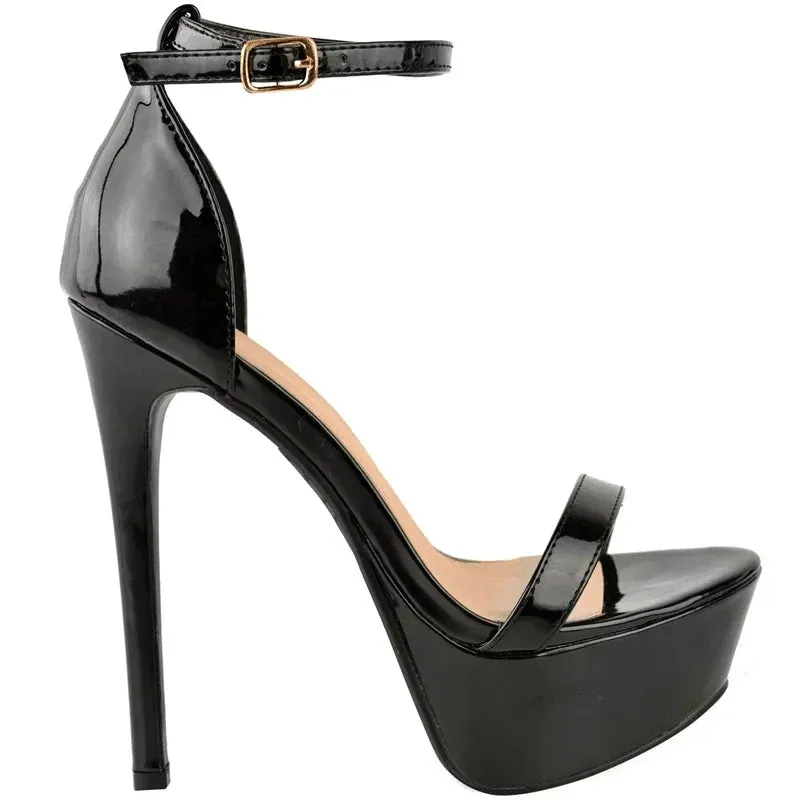Merendy Lily 7cm Pointed Toe Patent Leather Heel Pumps