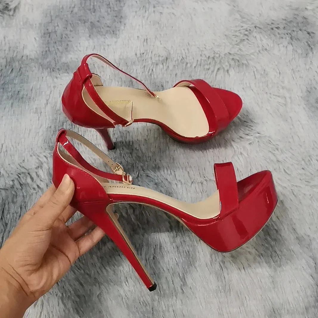 Merendy Lily 7cm Pointed Toe Patent Leather Heel Pumps
